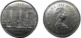 CANADA Elizabeth II 1982 1 DOLLAR NICKEL Constitution Acts of 1867 & 1982 15.31g KM# 134