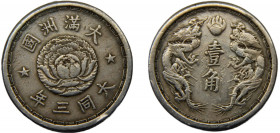CHINA 1934 1 CHIAO Nickel Manchoukuo, Japanese puppet states in China, Puyi Datong 4.96g Y# 4
