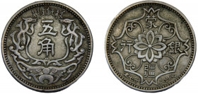CHINA 1938 5 JIAO Nickel Meng Chiang Bank, Japanese puppet states in China 5.48g Y# 521