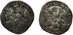 FRANCE Henry II 1549-1559 C 1 DOUZAIN BILLON Kingdom, Saint-Lô Mint 2.43g Dy# 997