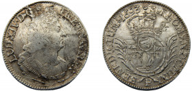 FRANCE Louis XIV 1693 P ½ ECU SILVER Kingdom, Dijon Mint, Very Rare 13.24g KM#295.16