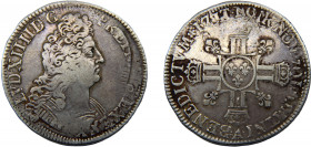 FRANCE Louis XIV 1708-1709 A 1 ECU SILVER Kingdom, Paris Mint 26.73g Dy# 1551
