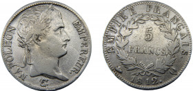 FRANCE Napoleon I 1812 Q 5 FRANCS SILVER First Empire, Perpignan Mint 24.77g KM# 694.12