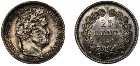 FRANCE Louis Philippe I 1846 A 25 CENTIMES SILVER Kingdom, Paris Mint 1.24g KM# 755.1