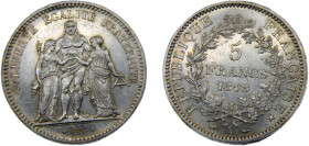 FRANCE 1848 A 5 FRANCS SILVER Second Republic, Paris Mint 24.94g KM# 756.1