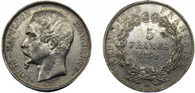 FRANCE Louis-Napoléon Bonaparte 1852 A 5 FRANCS SILVER Second Republic, Paris Mint 24.91g KM# 773.1