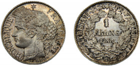 FRANCE 1888 A 1 FRANC SILVER Third Republic, Paris Mint 4.99g KM# 822.1