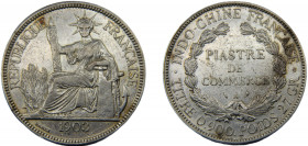 FRENCH INDOCHINA 1903 A 1 PIASTRE SILVER Third Republic, Paris Mint 26.92g KM#5a.1