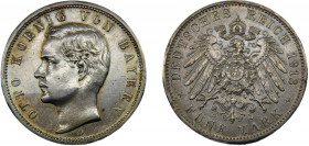 GERMAN EMPIRE Bavaria Otto 1913 D 5 MARK SILVER Kingdom, Munich Mint 27.75g KM# 915
