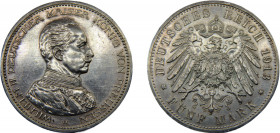 GERMAN EMPIRE William II 1913 A 5 MARK SILVER Berlin Mint 27.79g KM# Pn61