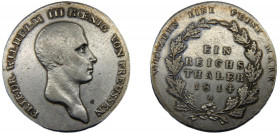 GERMAN STATES Prussia Friedrich Wilhelm III 1814 A 1 REICHSTHALER SILVER Kingdom, Berlin Mint 21.99g KM# 387