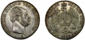 GERMAN STATES Prussia Wilhelm I 1862 A 1 VEREINSTHALER SILVER Kingdom, Berlin Mint 18.53g KM# 489