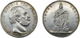 GERMAN STATES Prussia Wilhelm I 1871 A 1 THALER SILVER Kingdom, "Siegestaler",Victory over France, Berlin Mint 18.53g KM# 500