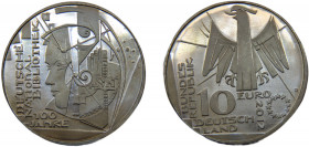 GERMANY 2012 D 10 EURO ALLOY Federal Republic, 100 Years of German National Library 14g KM# 311