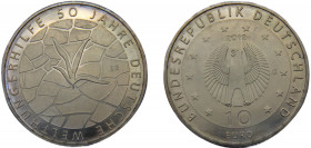 GERMANY 2012 J 10 EURO ALLOY Federal Republic, 50 Years of German Welthungerhilfe 14g KM# 309