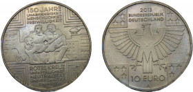 GERMANY 2013 A 10 EURO ALLOY Federal Republic, 150 Years Red Cross 14g KM# 320