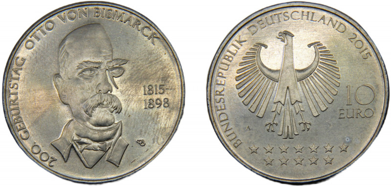 GERMANY 2015 A 10 EURO ALLOY Federal Republic, 200th Anniversary of the Birth of...