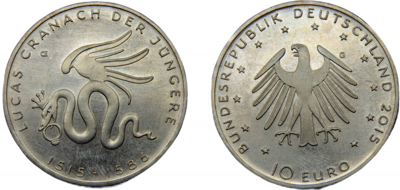 GERMANY 2015 G 10 EURO ALLOY Federal Republic, 500th birth of Lucas Cranach the ...
