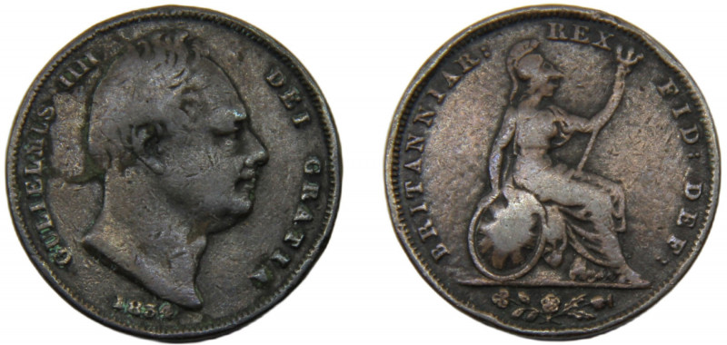 GREAT BRITAIN William IV 1834 1 FARTHING COPPER United Kingdom 4.48g KM# 705