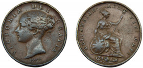 GREAT BRITAIN Victoria 1853 ½ PENNY COPPER United Kingdom, 1st portrait, "Young Head" 9.33g KM# 726