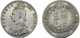 GREAT BRITAIN Victoria 1888 ½ CROWN SILVER United Kingdom, 2nd portrait, "Jubilee Head" 13.66g KM# 764