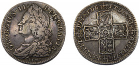 GREAT BRITAIN George II 1745 LIMA ½ CROWN SILVER United Kingdom, struck from a large hoard of silver captured from the Spanish by Admiral Anson's squa...
