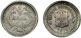 GUATEMALA 1879 ½ REAL SILVER Republic 1.5g KM#147a.1