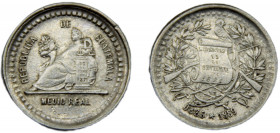 GUATEMALA 1889 ½ REAL SILVER Republic 1.51g KM#155.2