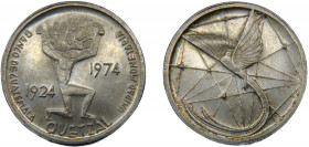 GUATEMALA 1974 1 QUETZAL SILVER Republic, 50th anniversary of Bank of Guatemala 16.02g /