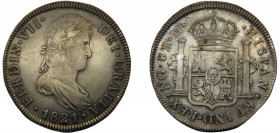 GUATEMALA Fernando VII 1821 NG M 8 REALES SILVER Spanish, Guatemala City Mint 26.88g KM# 69