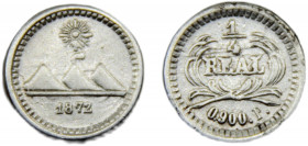 GUATEMALA 1872 P ¼ REAL SILVER Republic 0.74g KM# 146