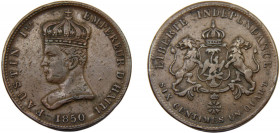HAITI Faustin I 1850 6 ¼ CENTIMES COPPER Empire 14.66g KM# 38