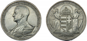 HUNGARY Miklós Horthy 1939 5 PENGŐ SILVER Kingdom, Birthday, Budapest Mint 24.89g KM# 517