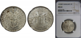HUNGARY 1939 2 PENGO Silver NGC Miklós Horthy KM# 511