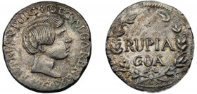 INDIA Goa Pedro V 1860 1 RUPIA SILVER Portuguese, Goa Mint 11.01g KM# 279