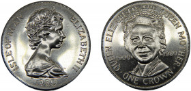 ISLE OF MAN Elizabeth II 1980 1 CROWN ALLOY United Kingdom, 80th Anniversary of Queen Mothe 28.42g KM# 68