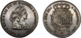 ITALIAN STATES Etruria Charles Louis II / Maria Luisa 1807 10 LIRE SILVER Kingdom, 2nd type,Rare(Mintage 3863) 39.48g C# 49.2