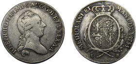 ITALIAN STATES Milan Joseph II 1785 LB 1 SCUDO SILVER Austrian, Milan Mint 22.95g KM# 212