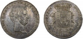 ITALIAN STATES Tuscany Leopoldo II 1858 1 FRANCESCONE SILVER Grand duchy 27.5g C# 75b