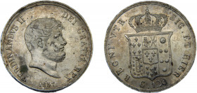 ITALIAN STATES Two Sicilies Ferdinando II 1857 120 GRANA SILVER Kingdom 27.53g KM# 370