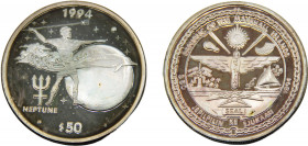MARSHALL ISLANDS 1994 50 DOLLARS Silver Neptune 31.18g KM# 165