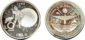 MARSHALL ISLANDS 1994 50 DOLLARS Silver Mars 31.22g KM# 161
