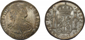 MEXICO Carlos IV 1803 Mo FT 8 REALES SILVER Spanish, Mexico City Mint 27g KM# 109