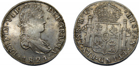 MEXICO Fernando VII 1821 Zs RG 8 REALES SILVER Spanish, Royalist Coinage, Zacatecas Mint 26.81g KM# 111.5