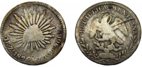 MEXICO 1826 Zs AZ 1 REAL SILVER Federal Republic, Zacatecas Mint 3.11g KM#372.10