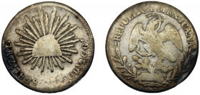 MEXICO 1828 Zs AO 1 REAL SILVER Federal Republic, Zacatecas Mint 3.28g KM#372.10