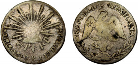 MEXICO 1840 Go PJ 2 REALES SILVER Federal Republic, Guanajuato Mint 5.78g KM#374.8