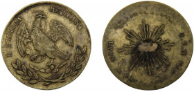 MEXICO 1860-1873 BRASS Federal Republic,Military Button, Rare 4.87g /