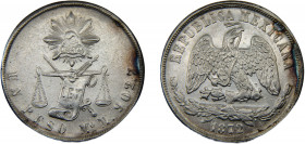 MEXICO 1872 Mo M 1 PESO SILVER Federal Republic, Mexico City Mint 26.98g KM#408.5