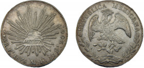 MEXICO 1875 Pi MH 8 REALES SILVER Federal Republic, San Luis Potosi Mint 26.95g KM#377.12